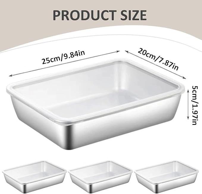 Non Stick Stainless Steel Baking Pan Food Storage Box with Cover