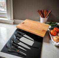 Wooden Chopping Board With 5-Pcs Knife Set - Image 1