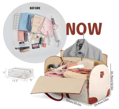 Convertible Garment Bag for Travel - 2 in 1 Hanging Suitcase & Large Duffle