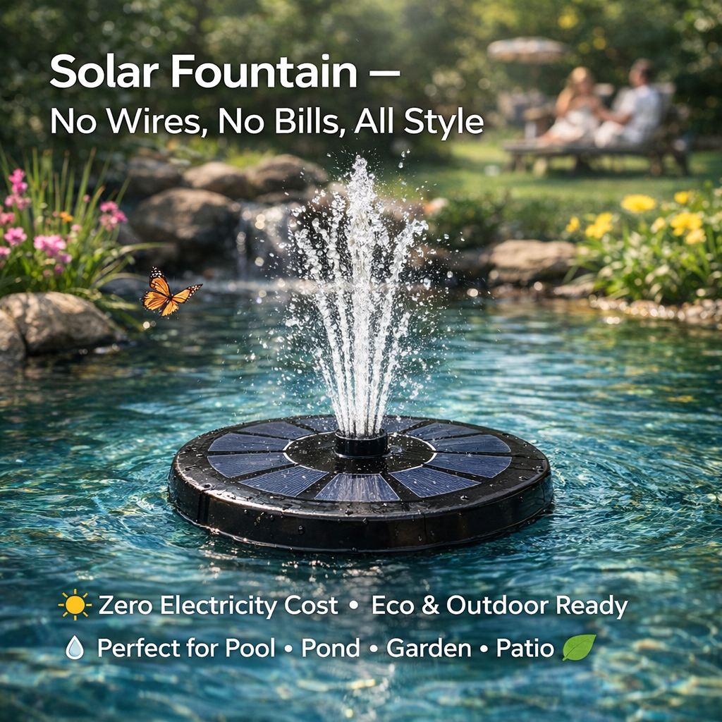 Solar Fountain Pump floating in water