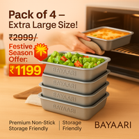 Non Stick Stainless Steel Baking Pan Food Storage Box with Cover - Image 9
