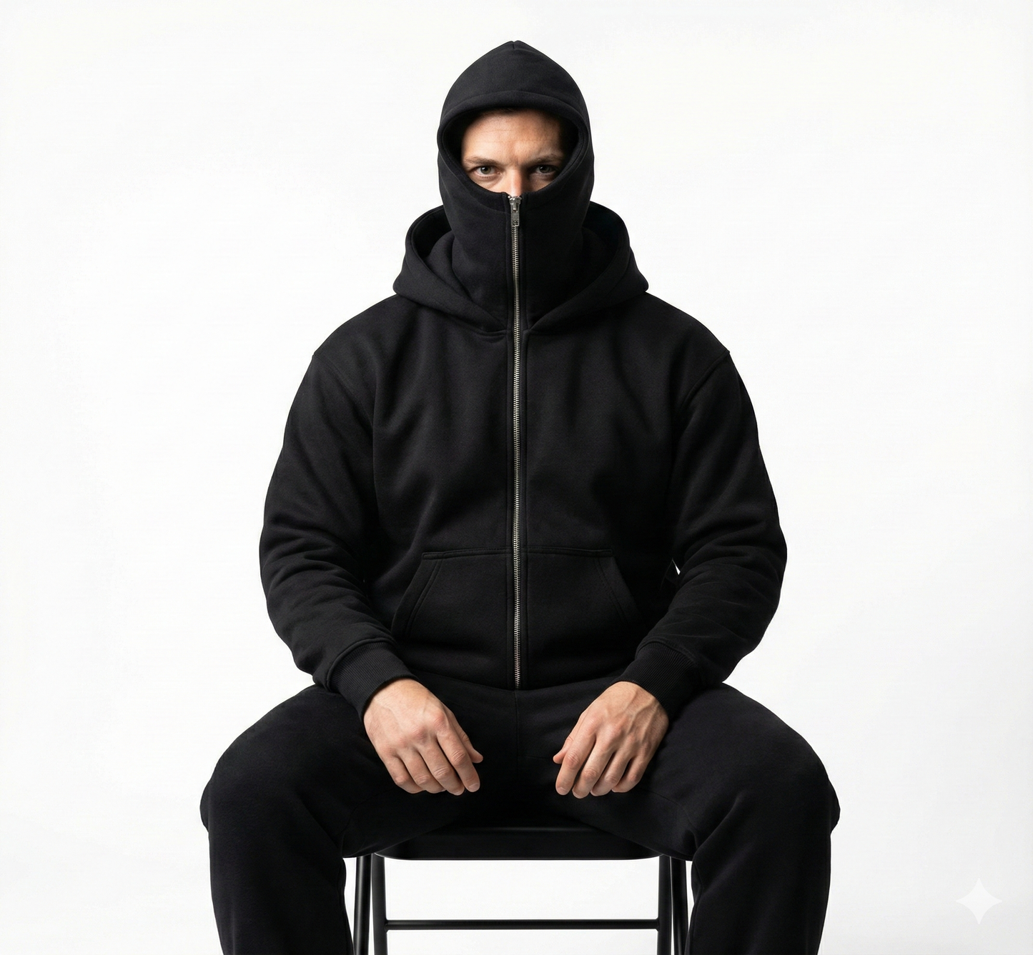 Men's Full Sleeves Zipper Hoodie with Mask