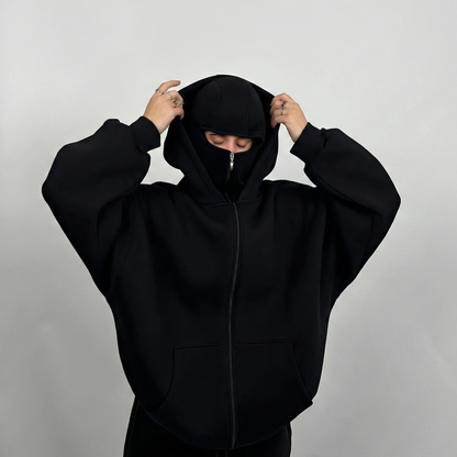 Men's Full Sleeves Zipper Hoodie with Mask