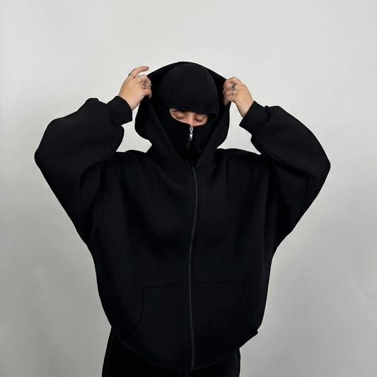 Men's Full Sleeves Zipper Hoodie with Mask