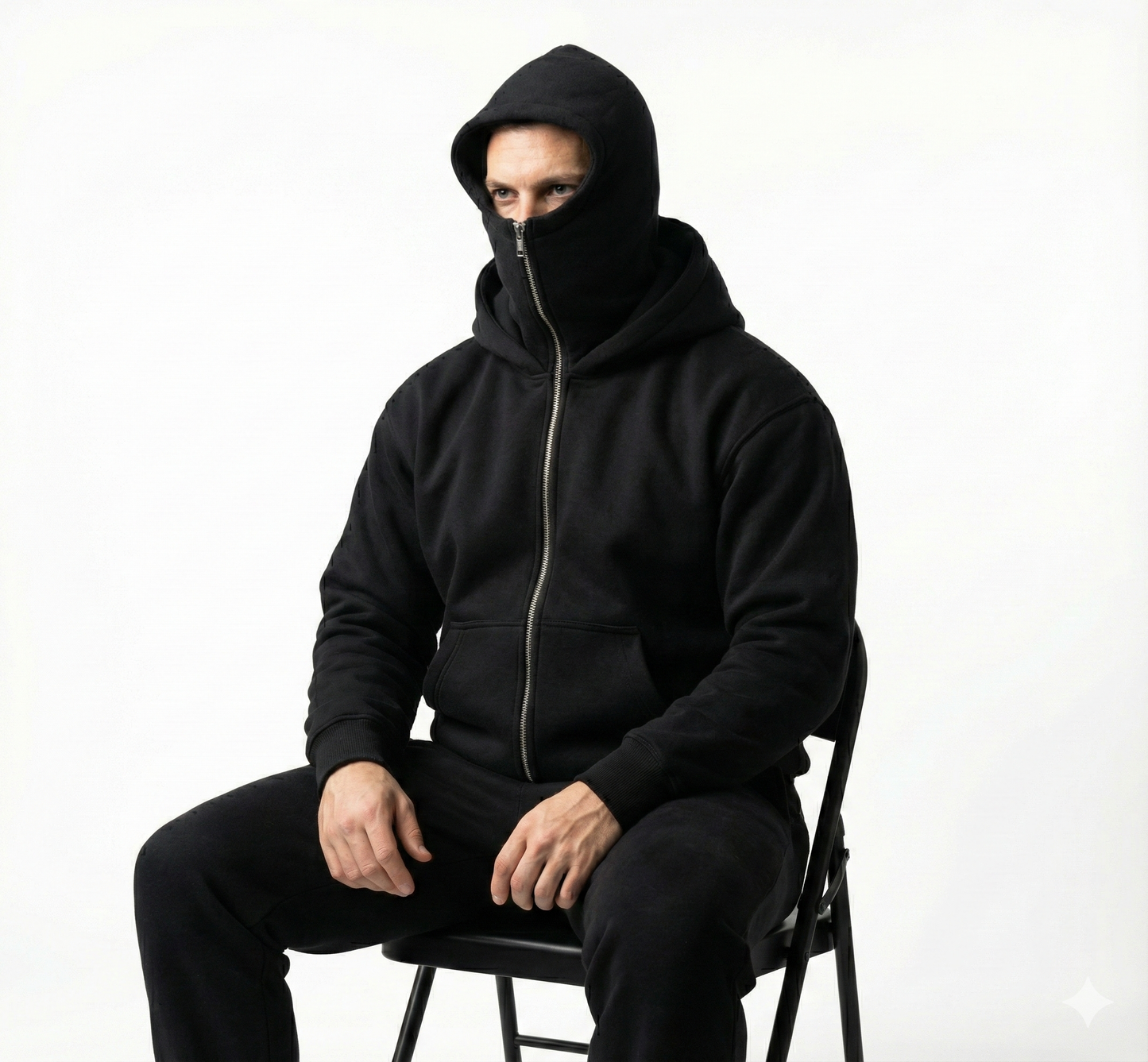 Men's Full Sleeves Zipper Hoodie with Mask