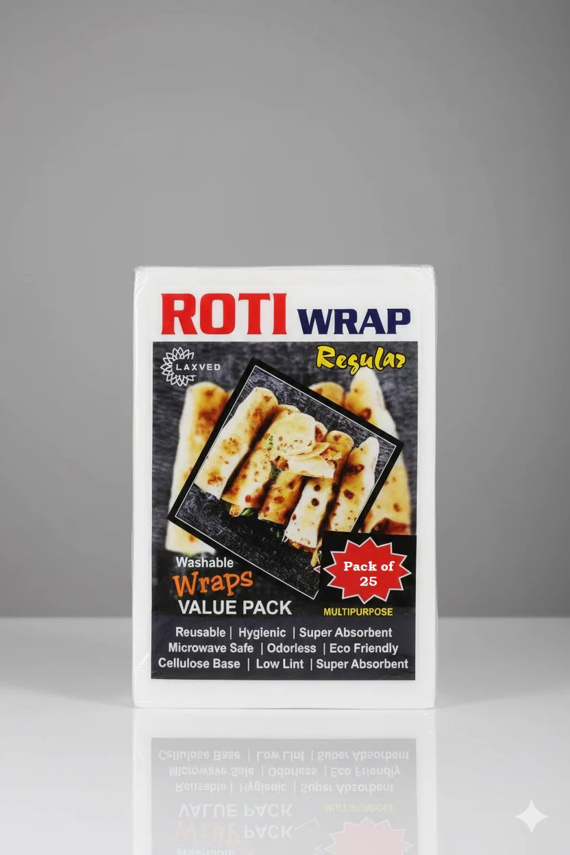 EcoWrap™ Washable Reusable Roti Wraps 🌿 (Pack of 25)  Tr