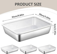 Non Stick Stainless Steel Baking Pan Food Storage Box with Cover - Image 5
