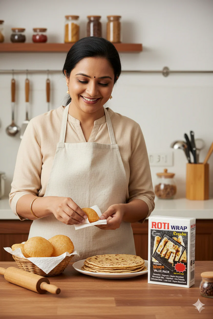 EcoWrap™ Washable Reusable Roti Wraps 🌿 (Pack of 25)  Tr