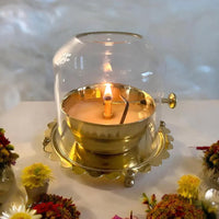 Golden Brass Akhand Diya Oil Lamp with Rotating Wick - Image 4